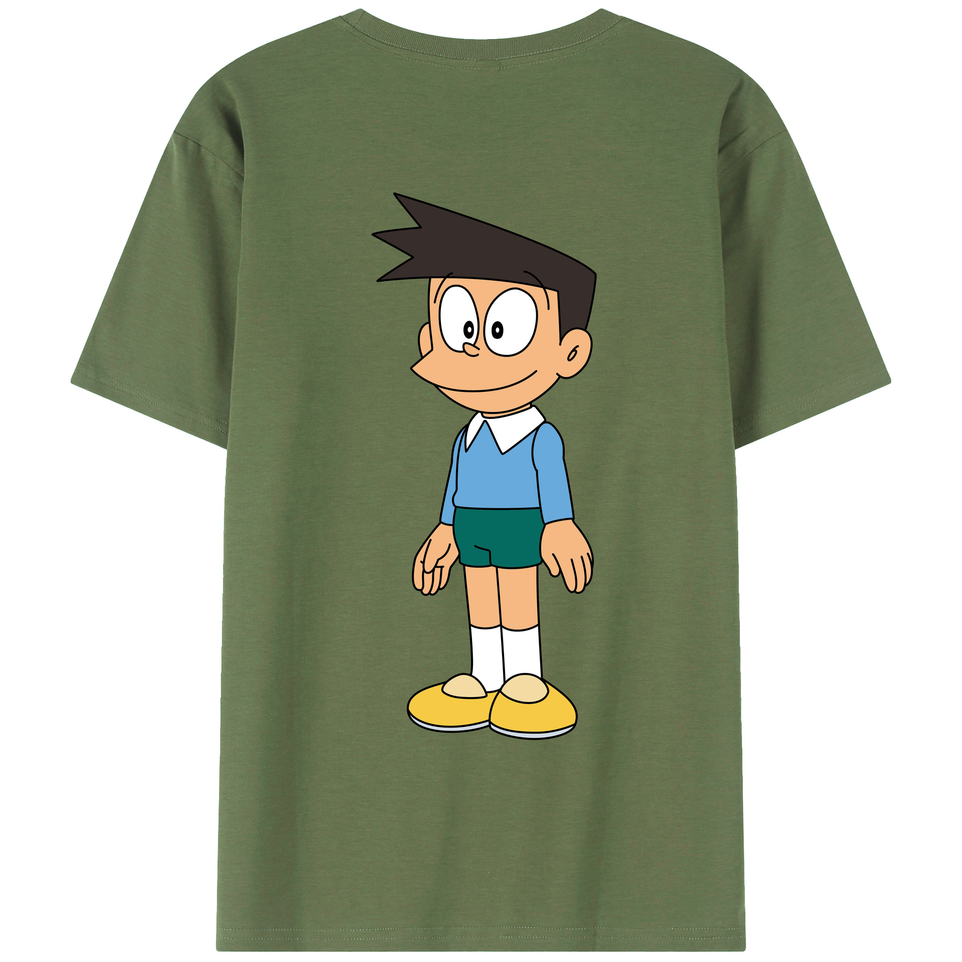 （画像用） ドラえもん 骨川 スネ夫 Doraemon Honekawa Suneo 綿100％ メンズ半袖Tシャツ（バックプリント） 通気性